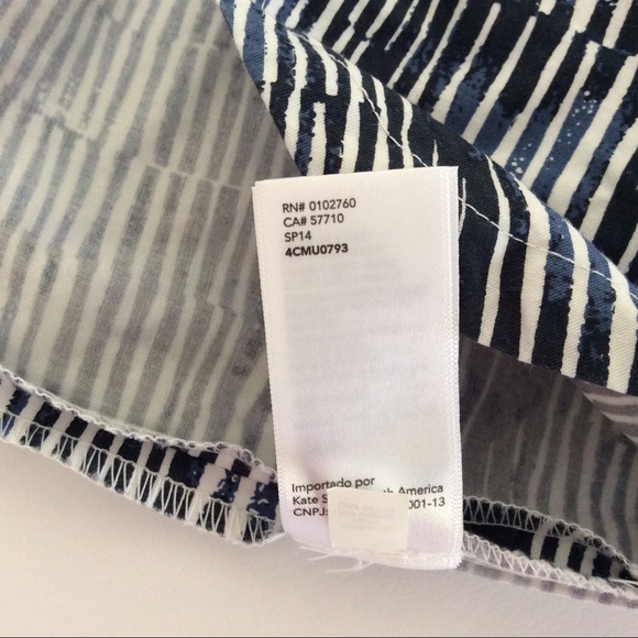 KATE SPADE BLUE & WHITE STRIPED SLEEVELESS TANK TOP SMALL - Picture 7 of 8